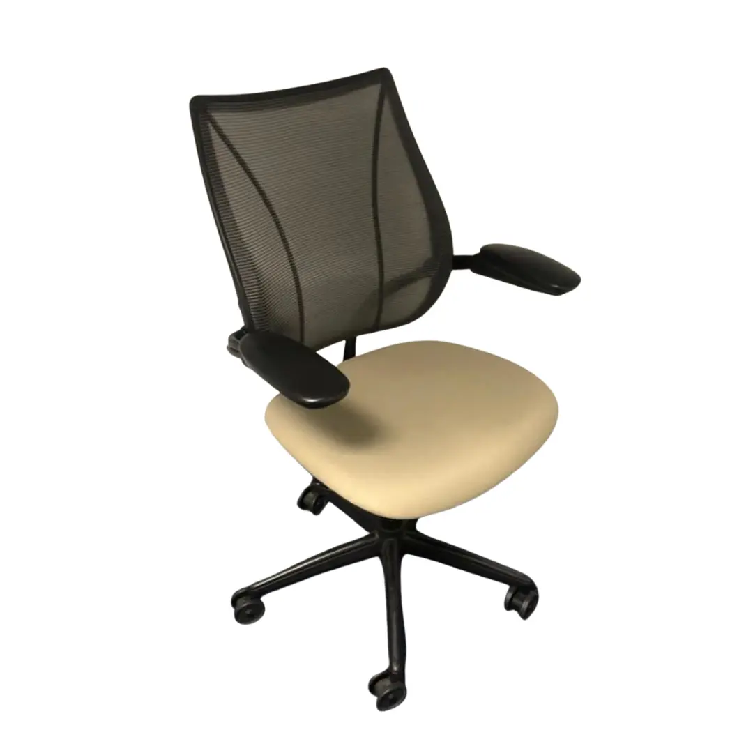 fauteuil ergonomique beige noir