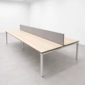 Bureau bench 4 postes Steelcase avec séparation acoustique – bureau open space 280 x 160 cm – mobilier de bureau professionnel