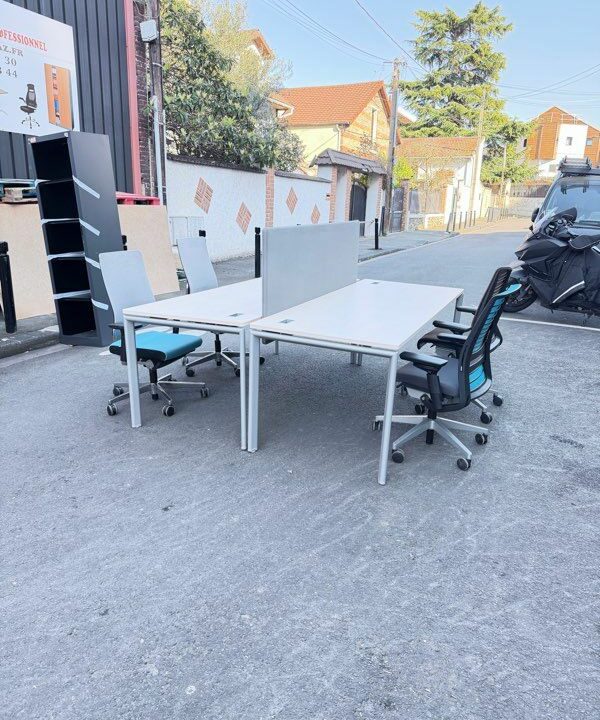 Bench bureau compact 4 postes 200x160 cm – Image 5
