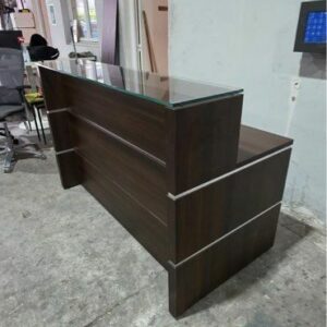Banque d’accueil / Comptoir de réception professionnel 160 x 80 cm – Plateau en verre