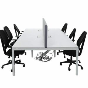 Bench 6 postes – Bureau open space moderne + séparateurs phoniques