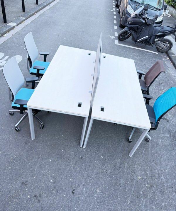Bench bureau compact 4 postes 200x160 cm – Image 3