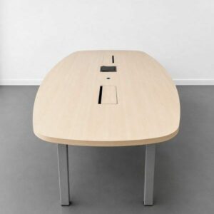 Table de réunion Haworth 240 x 120 cm avec trappes de connexion – 8 à 10 personnes