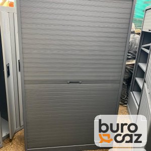 Armoire haute métallique à rideaux anthracite
