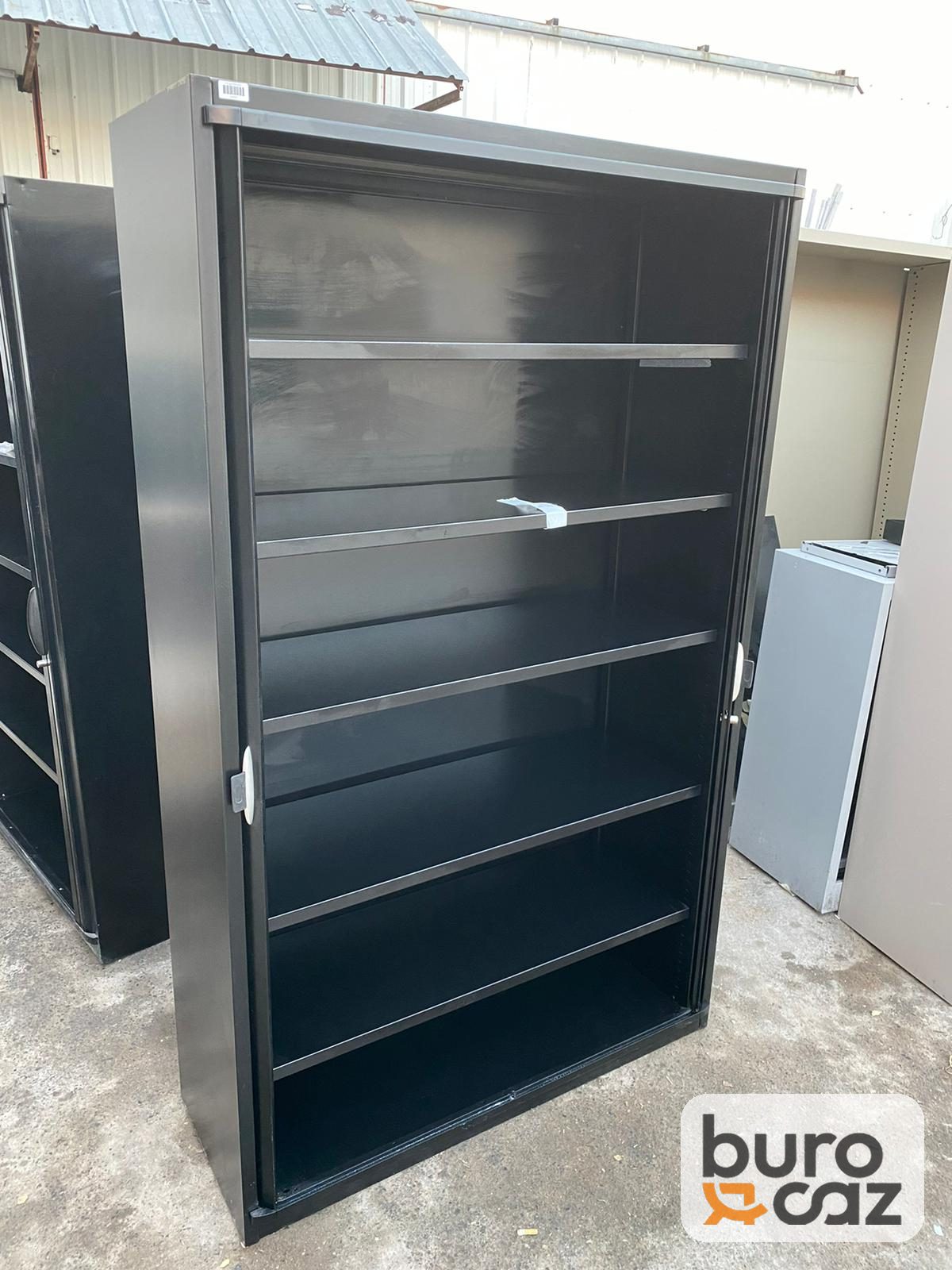 Armoire haute métallique à rideaux anthracite — photo 2