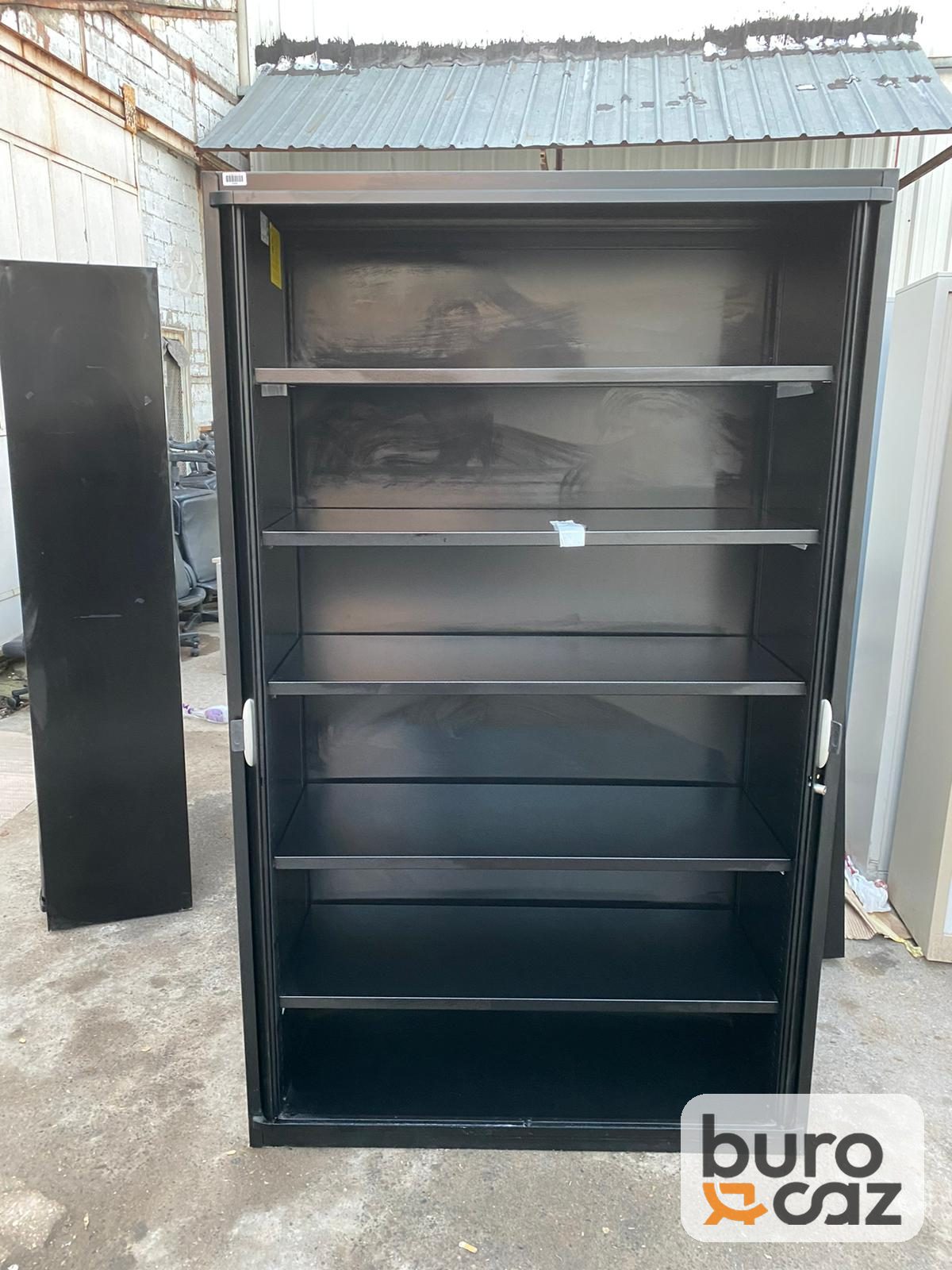 Armoire haute métallique à rideaux anthracite — photo 4