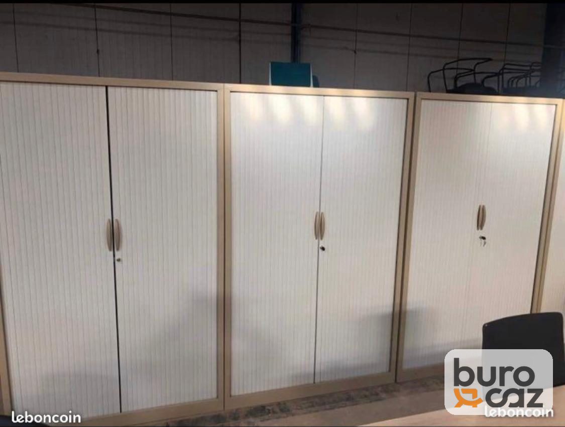 Armoire haute métallique à rideaux gris aluminium — photo 2
