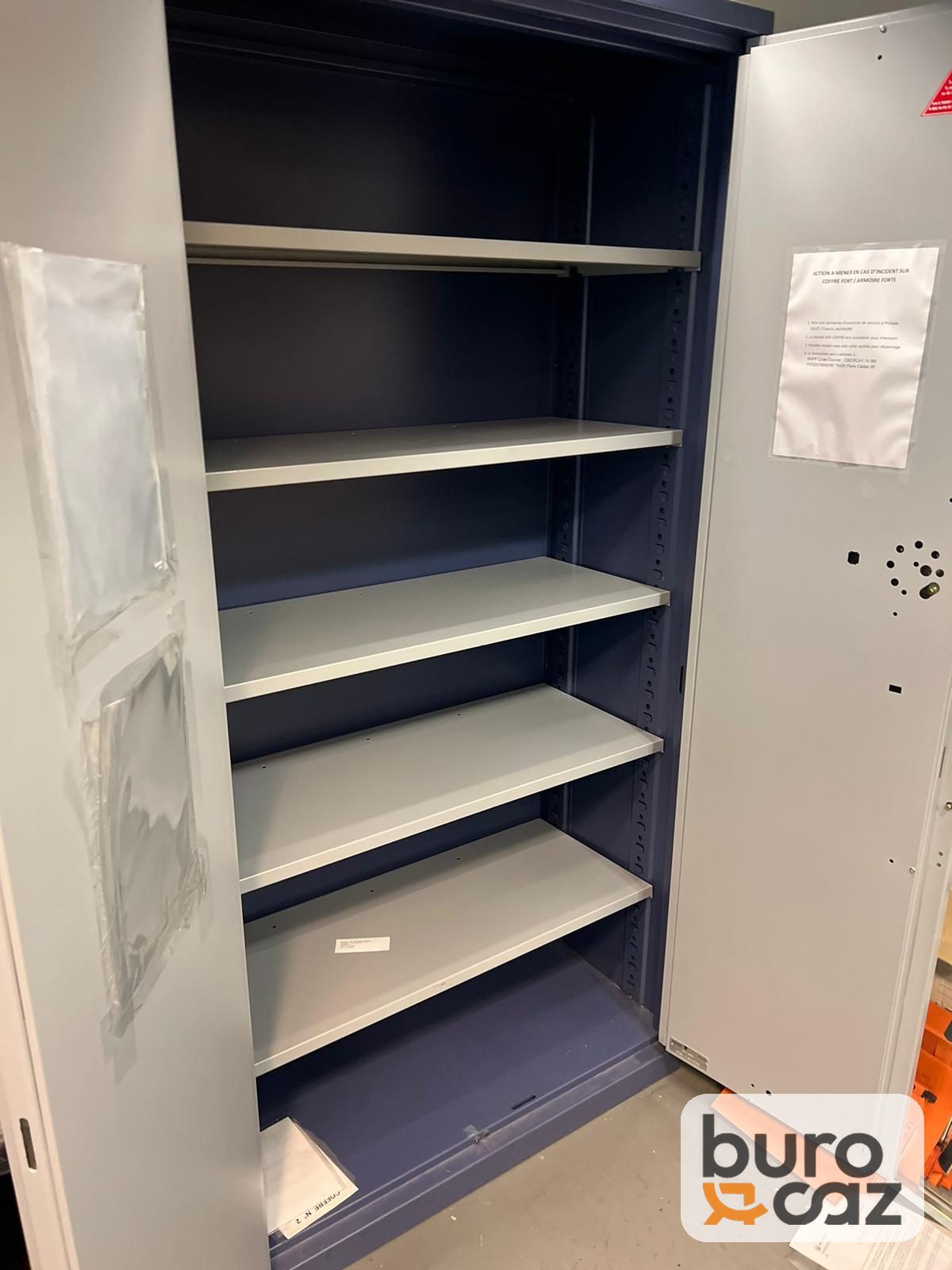 Armoire métallique haute 2 portes battantes grise — photo 2