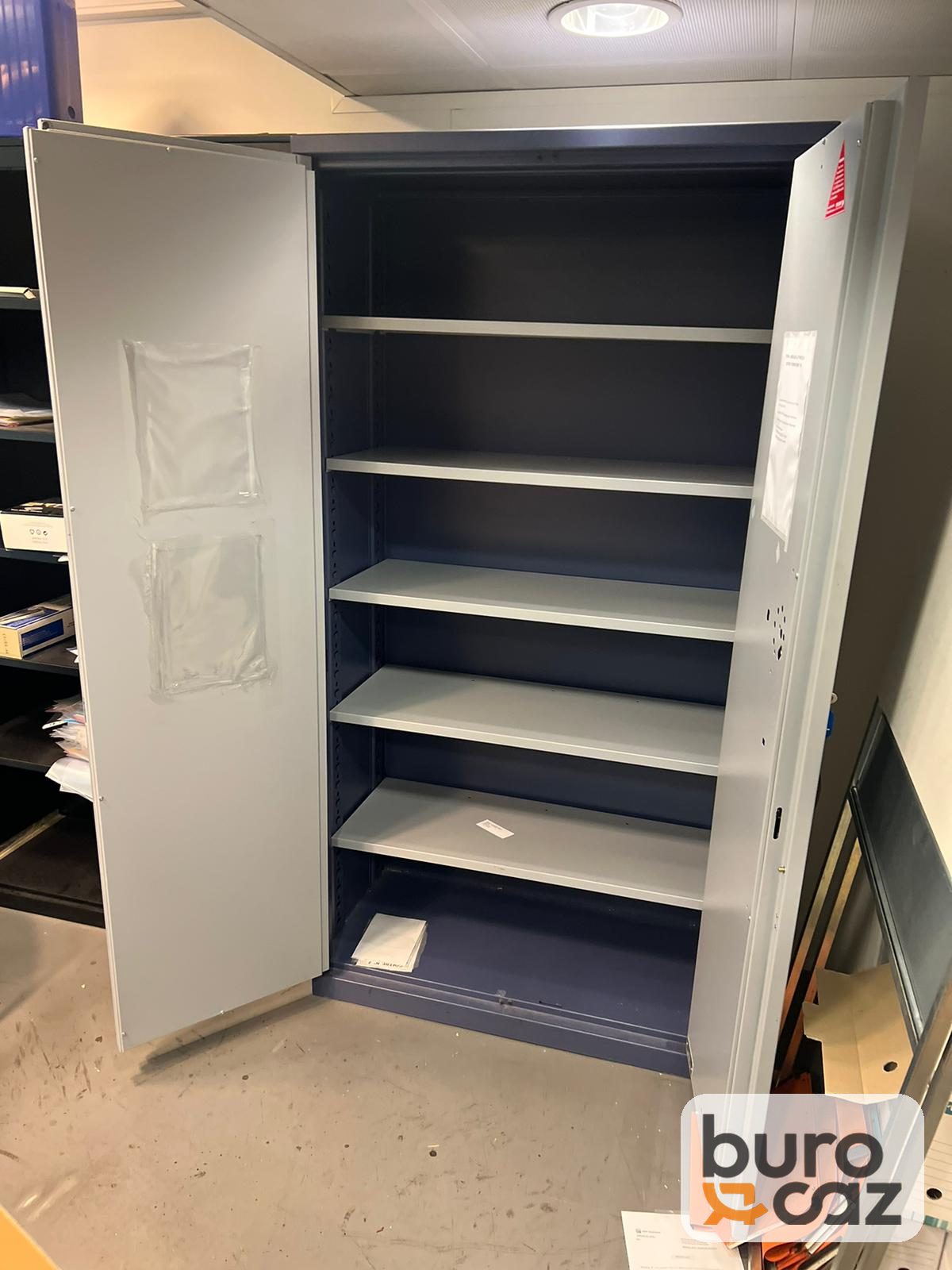 Armoire métallique haute 2 portes battantes grise — photo 3