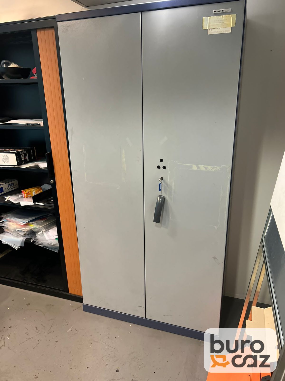 Armoire métallique haute 2 portes battantes grise — photo 2