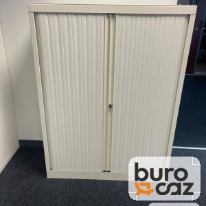 Armoire métallique moyenne à rideaux blanche
