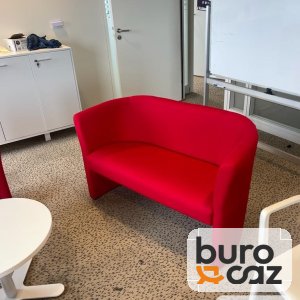 Banquette 2 places tissu rouge