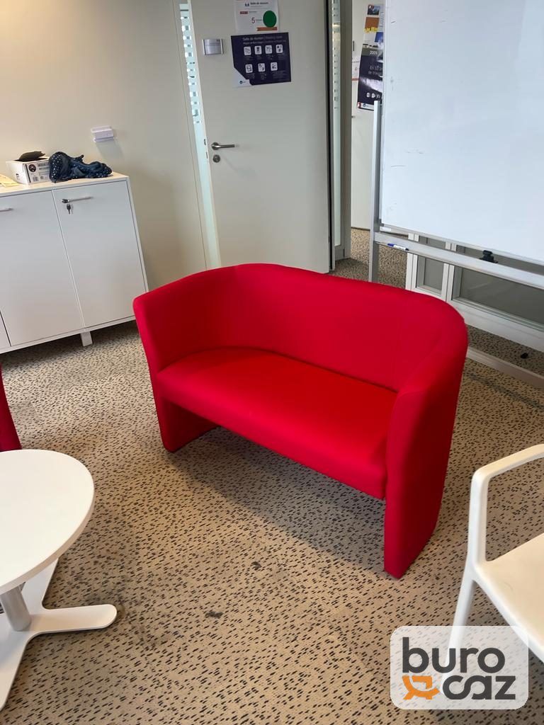 Banquette 2 places tissu rouge