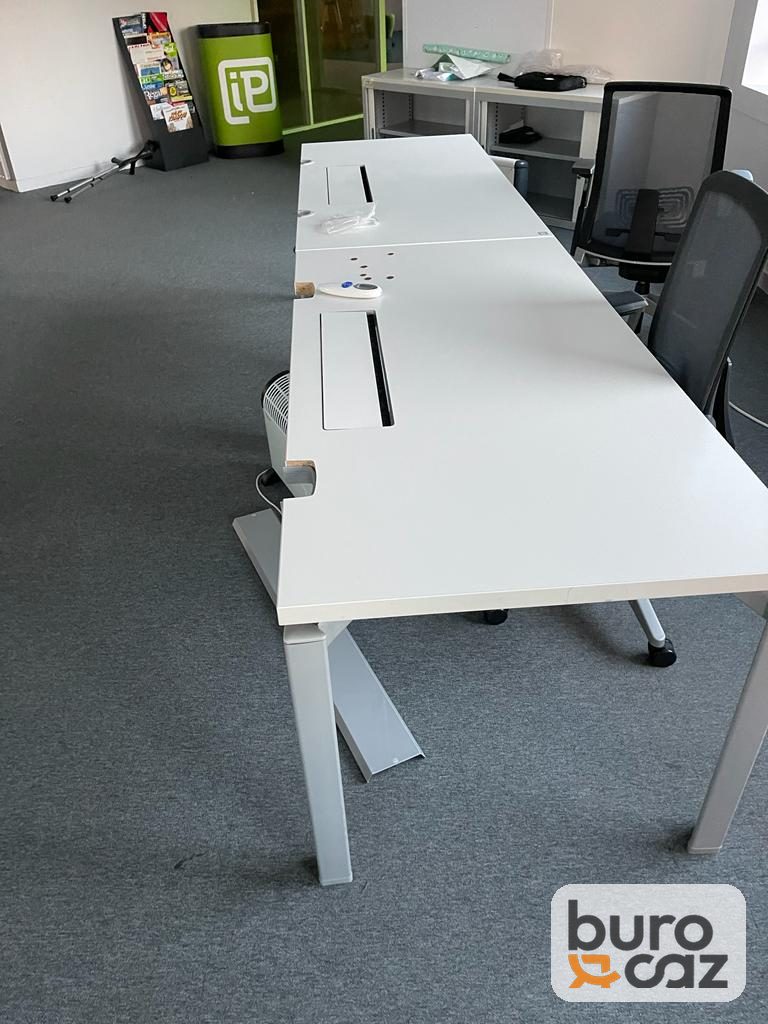 Bureau bench blanc multi-postes