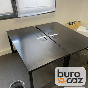 Bureau bench face à face noir piètement arche