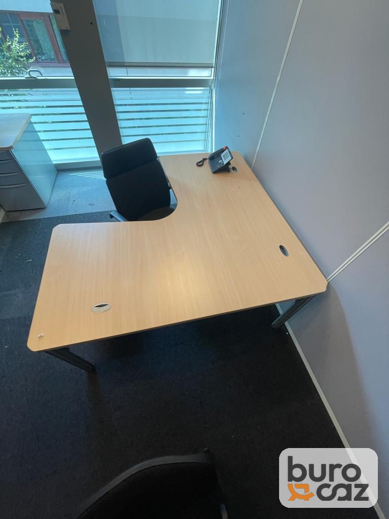 Bureau compact d'angle plateau bois clair — photo 4