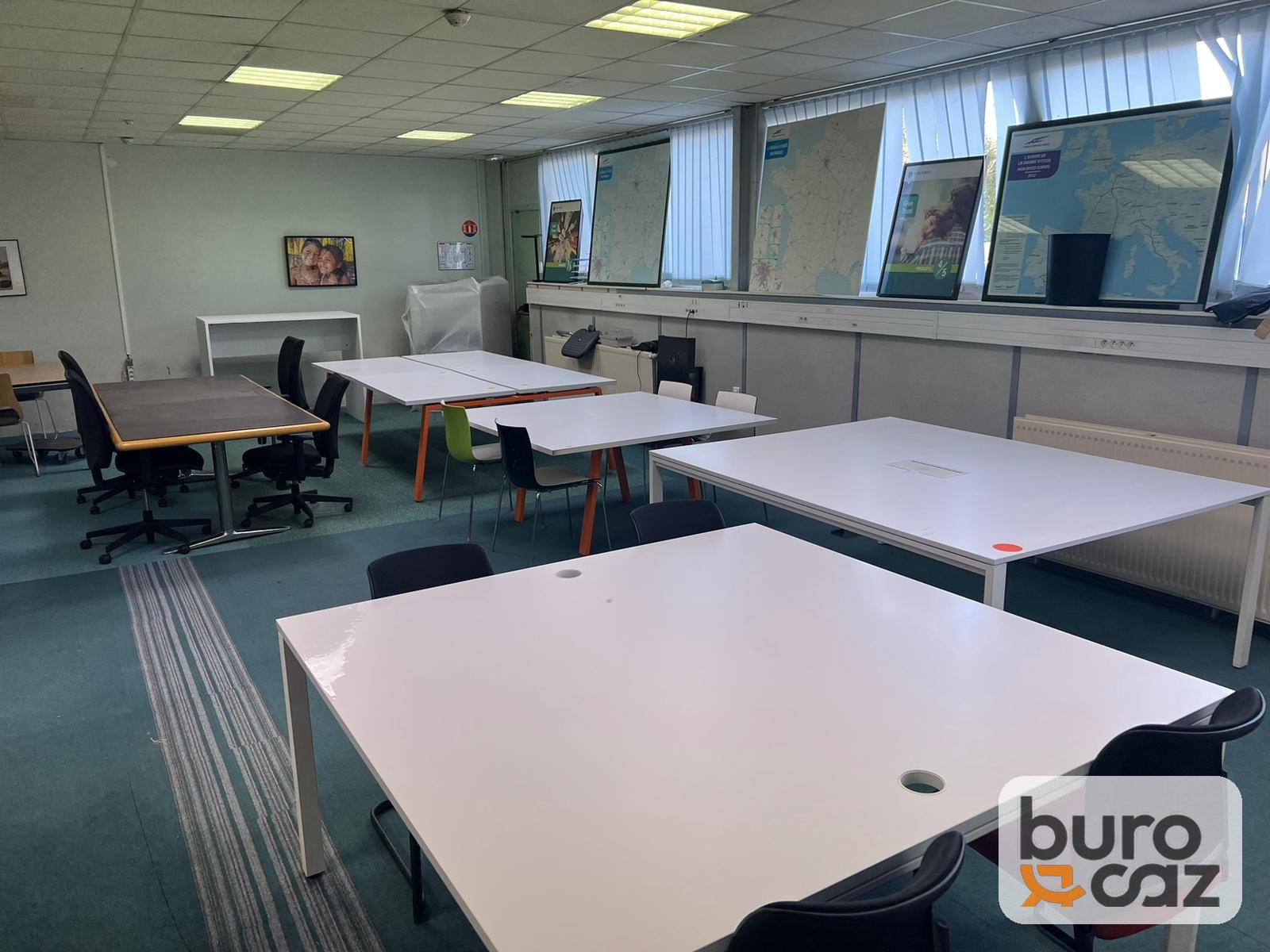 Bureau droit plateau blanc