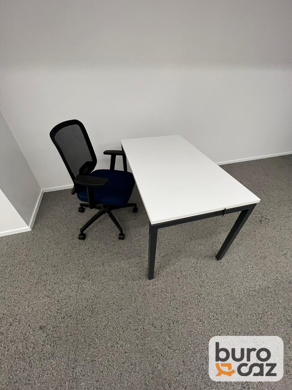 Bureau droit plateau blanc piètement noir — photo 4