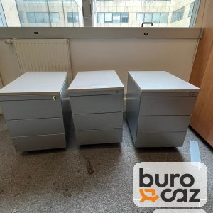 Caisson de bureau métallique gris 3 tiroirs