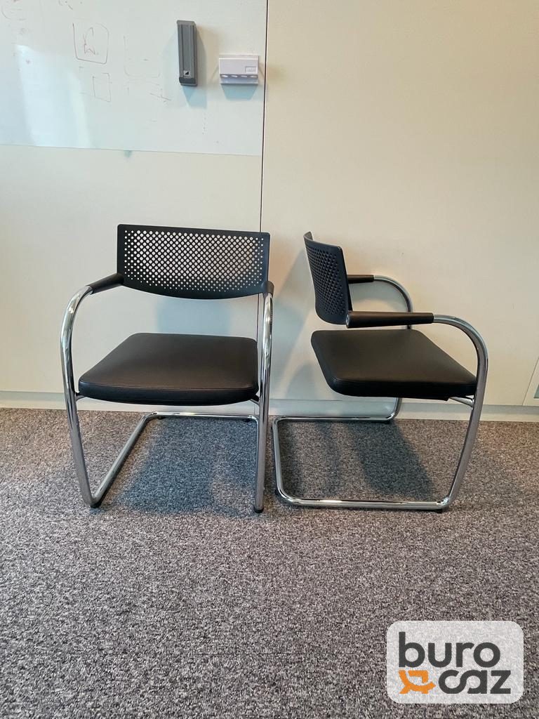 Chaise visiteur Vitra Visavis noire luge chromée — photo 2