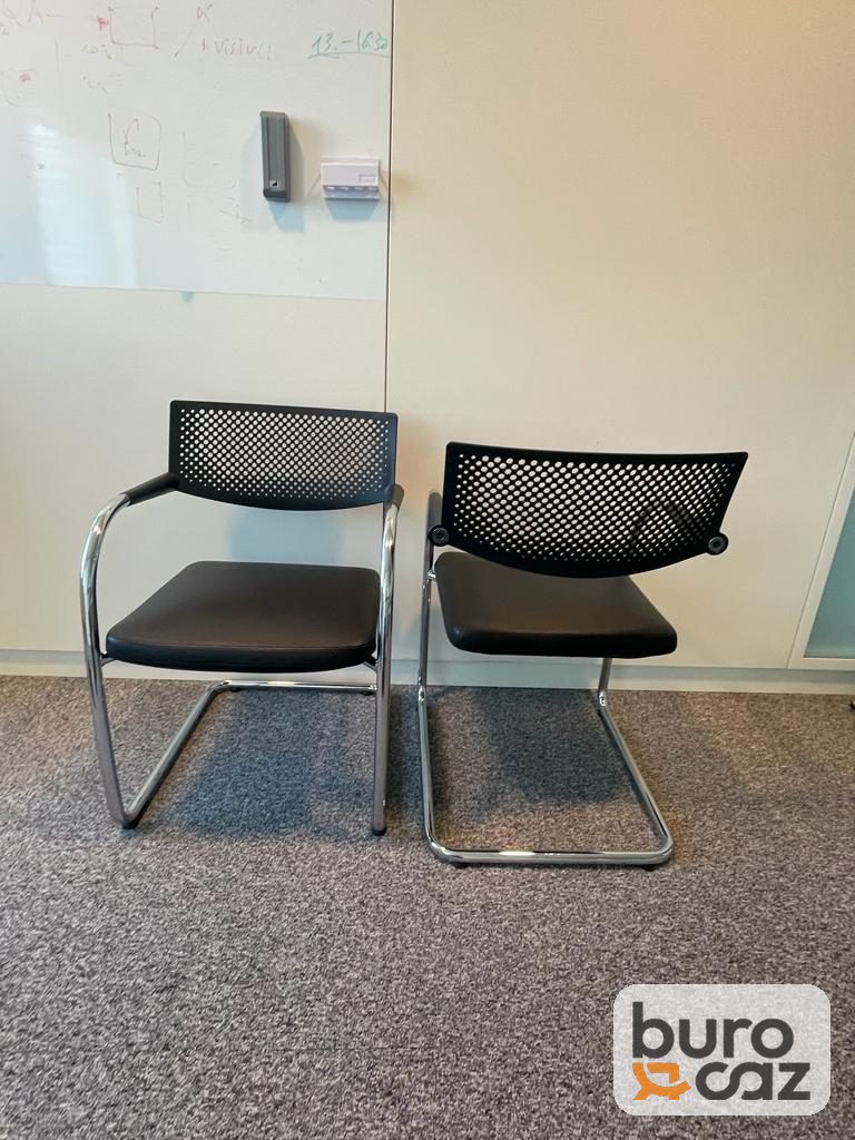 Chaise visiteur Vitra Visavis noire luge chromée — photo 3