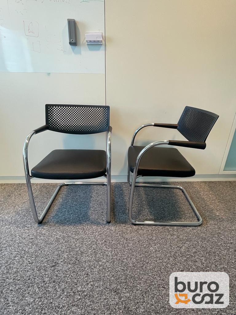 Chaise visiteur Vitra Visavis noire luge chromée — photo 4