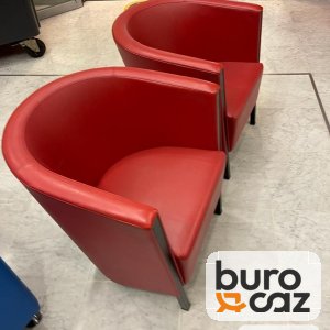 Fauteuil cabriolet rouge simili cuir