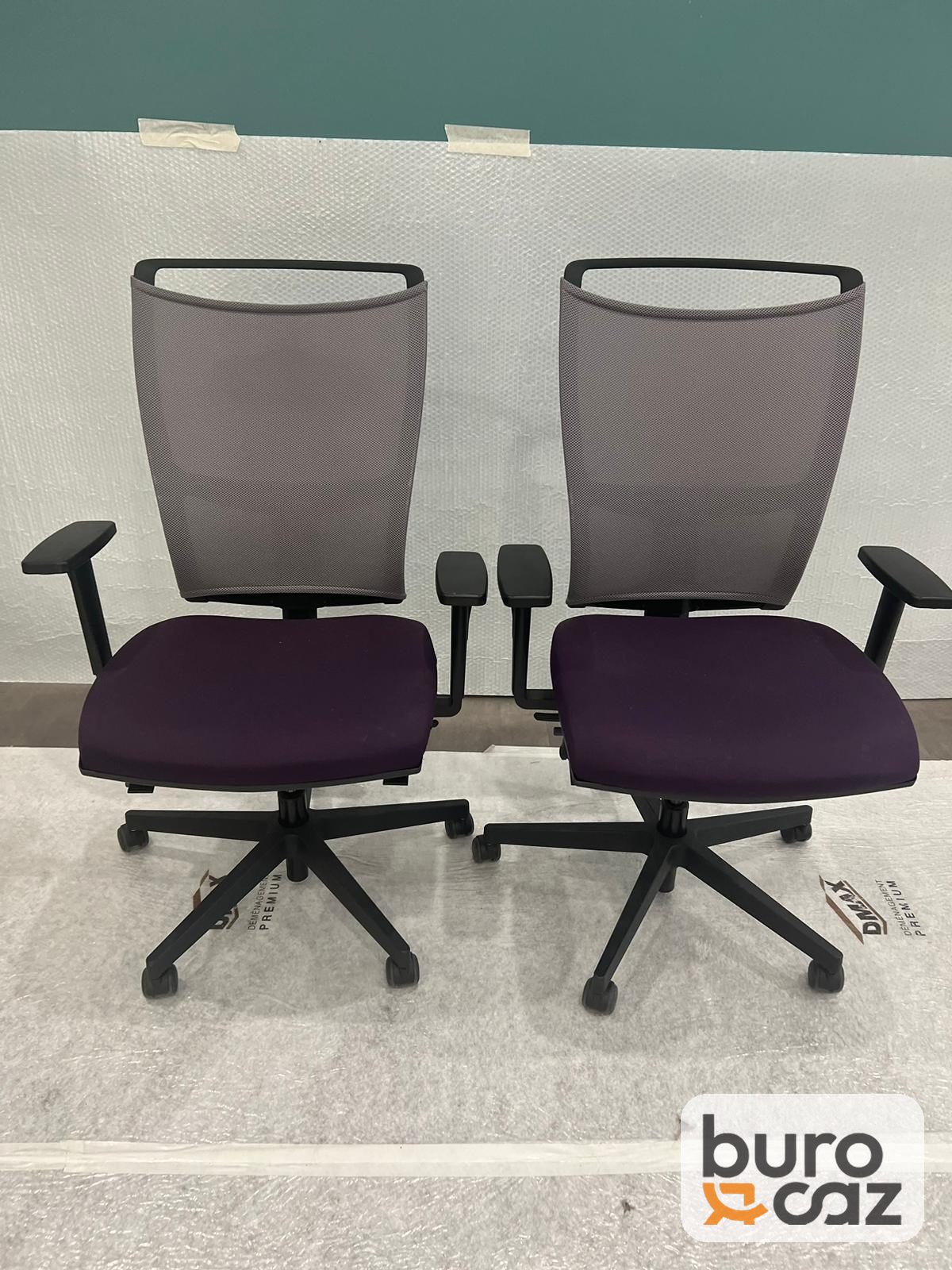 Fauteuil de bureau ergonomique résille grise assise violette — photo 5