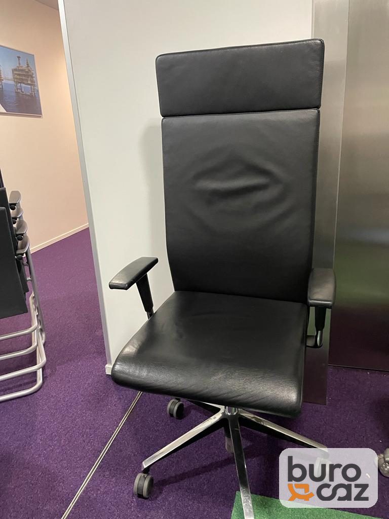 Fauteuil de direction cuir noir dossier haut avec appui-tête — photo 4