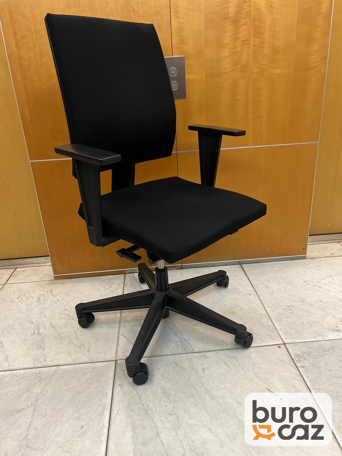 Fauteuil ergonomique dossier haut tissu noir