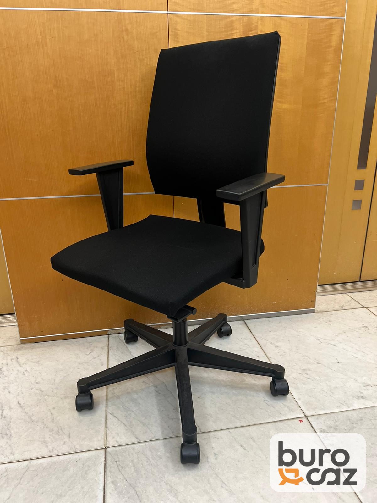 Fauteuil ergonomique dossier haut tissu noir — photo 5