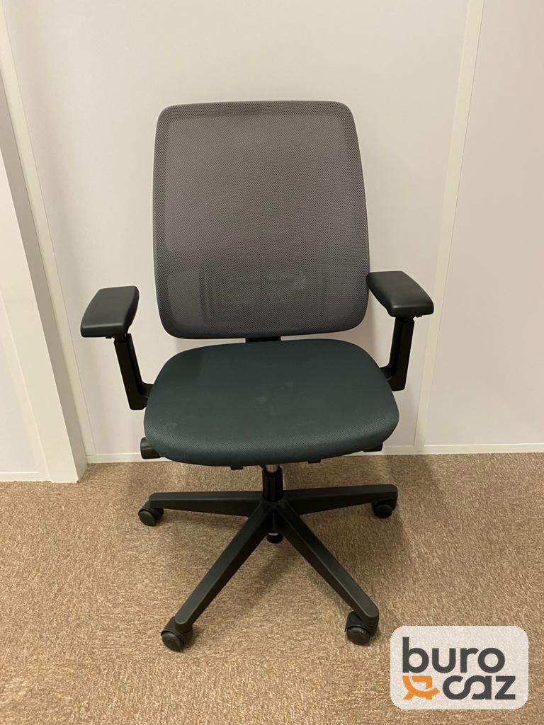 Fauteuil ergonomique dossier résille grise assise anthracite