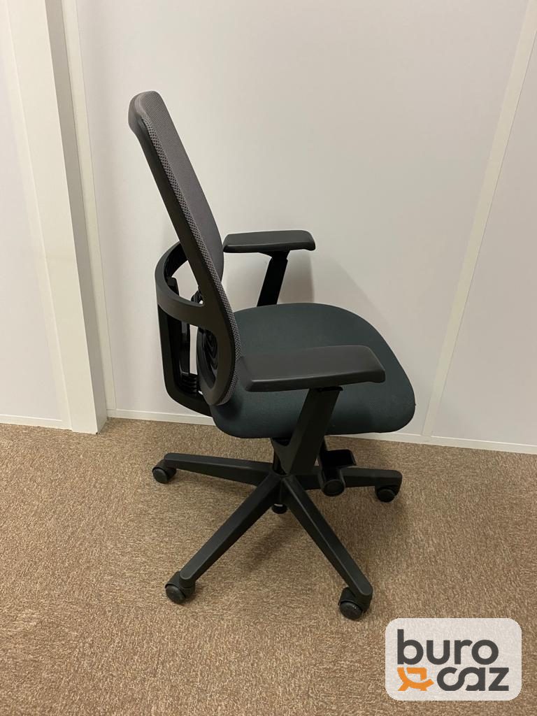 Fauteuil ergonomique dossier résille grise assise anthracite — photo 2
