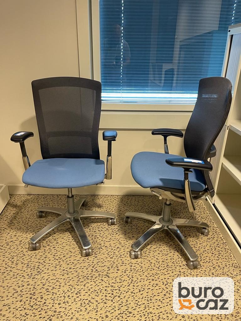 Fauteuil ergonomique Knoll Life résille noire assise bleue