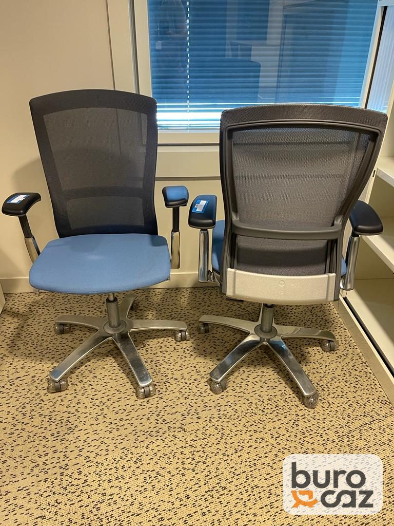 Fauteuil ergonomique Knoll Life résille noire assise bleue — photo 5