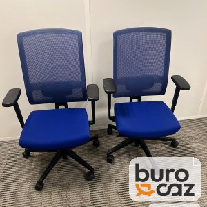 Fauteuil ergonomique résille bleue assise bleue