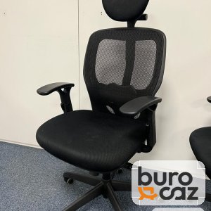 Fauteuil ergonomique résille noire avec têtière