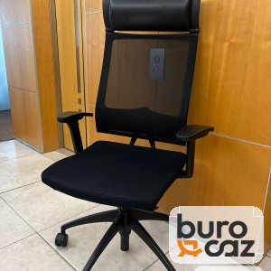 Fauteuil ergonomique résille noire avec têtière