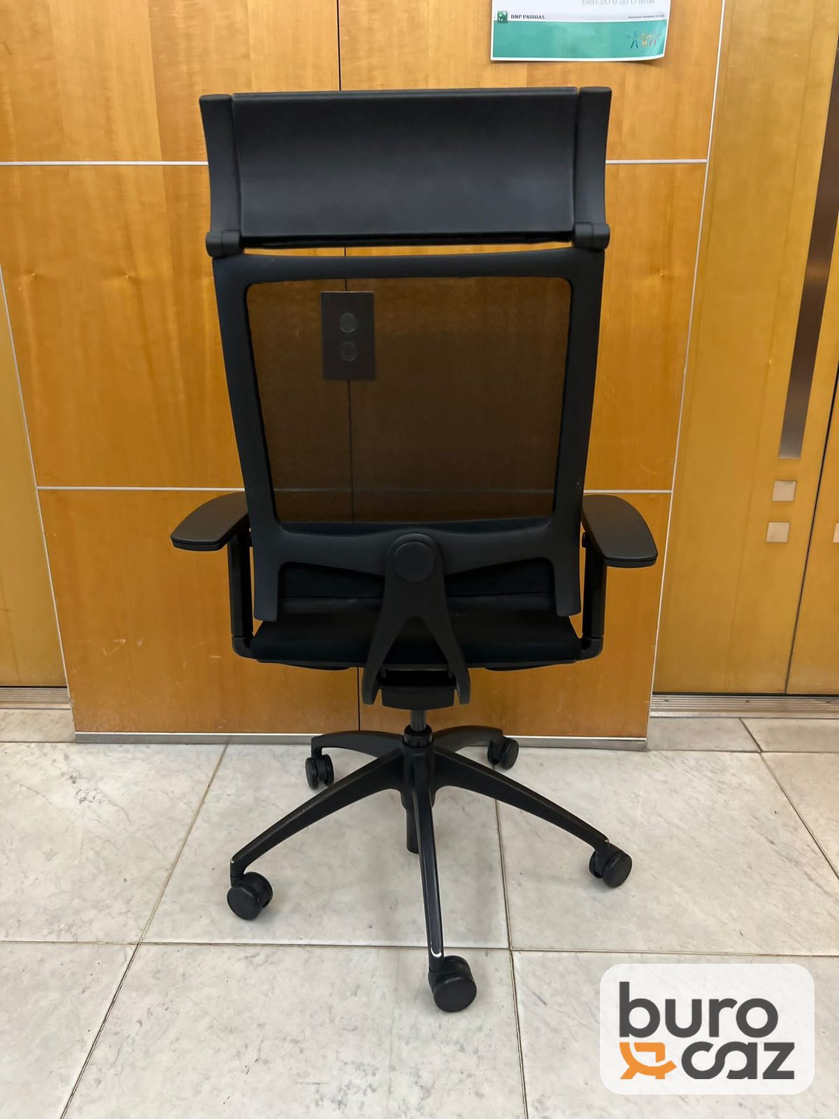 Fauteuil ergonomique résille noire avec têtière — photo 3