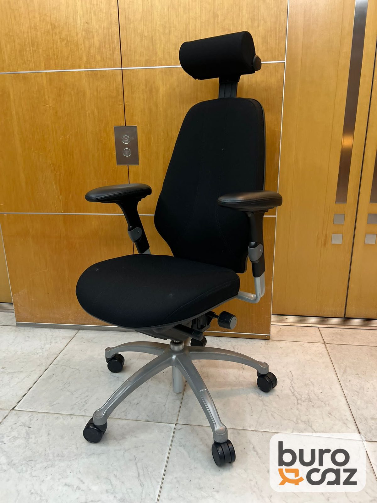 Fauteuil ergonomique RH Logic 400 avec têtière tissu noir