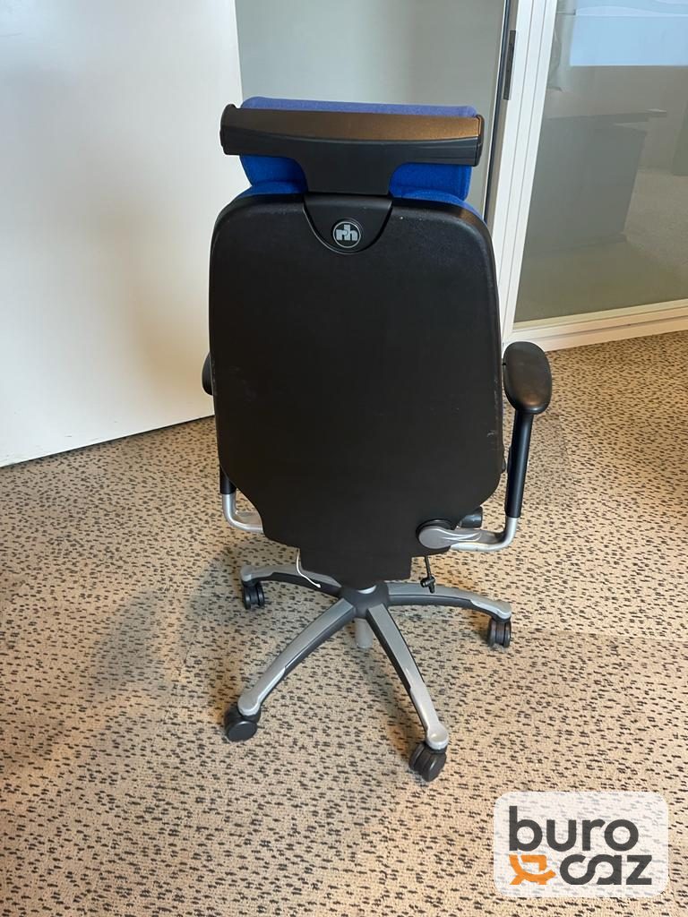 Fauteuil ergonomique tissu bleu avec appui-tête — photo 5