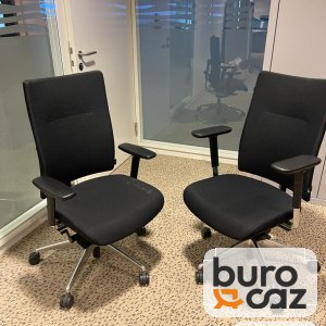 Fauteuil ergonomique tissu noir piétement aluminium