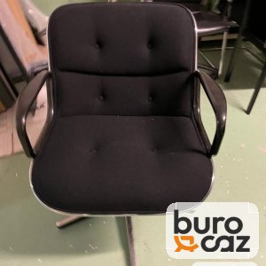 Fauteuil Knoll Pollock tissu noir
