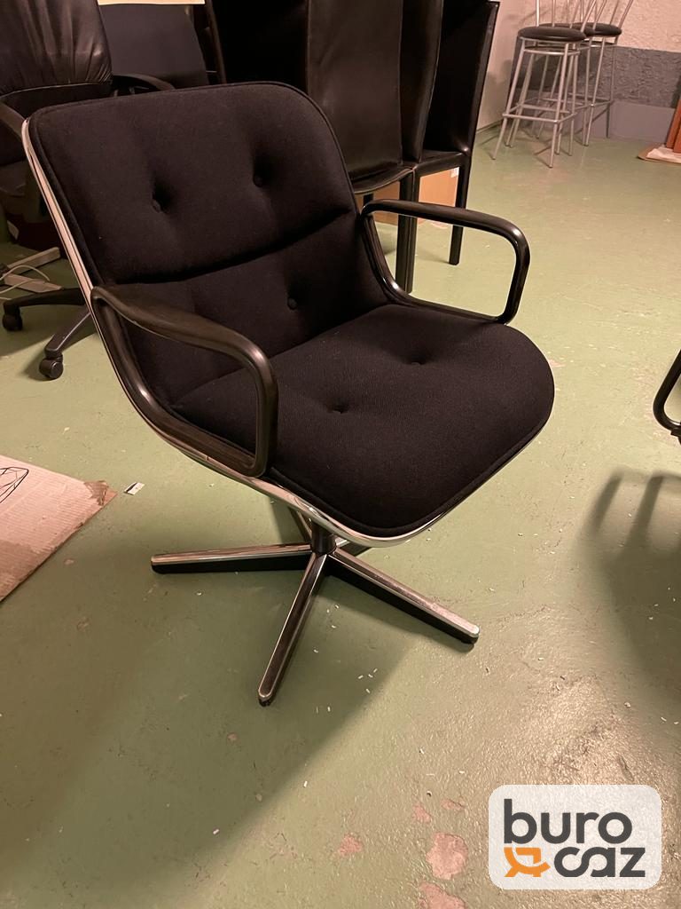 Fauteuil Knoll Pollock tissu noir — photo 2
