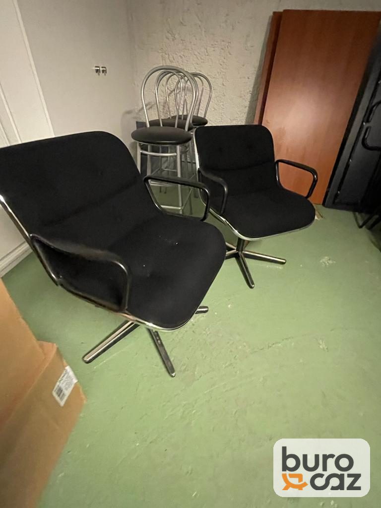 Fauteuil Knoll Pollock tissu noir — photo 3