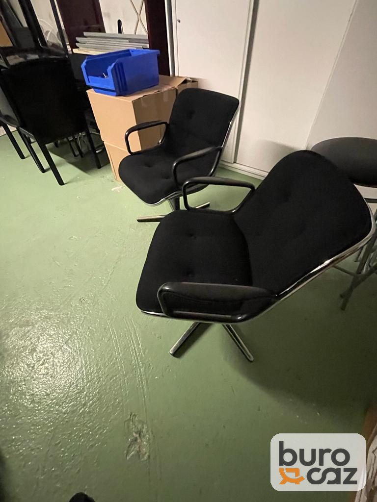 Fauteuil Knoll Pollock tissu noir — photo 4