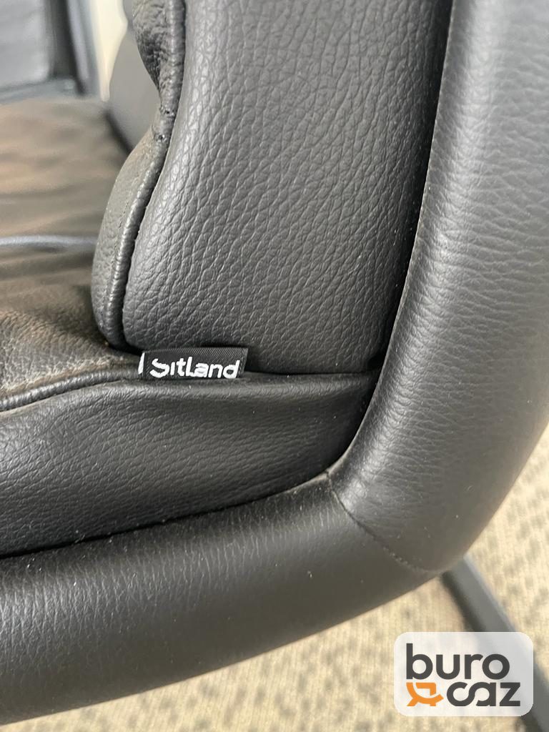 Fauteuil visiteur Sitland cuir noir piètement luge — photo 5