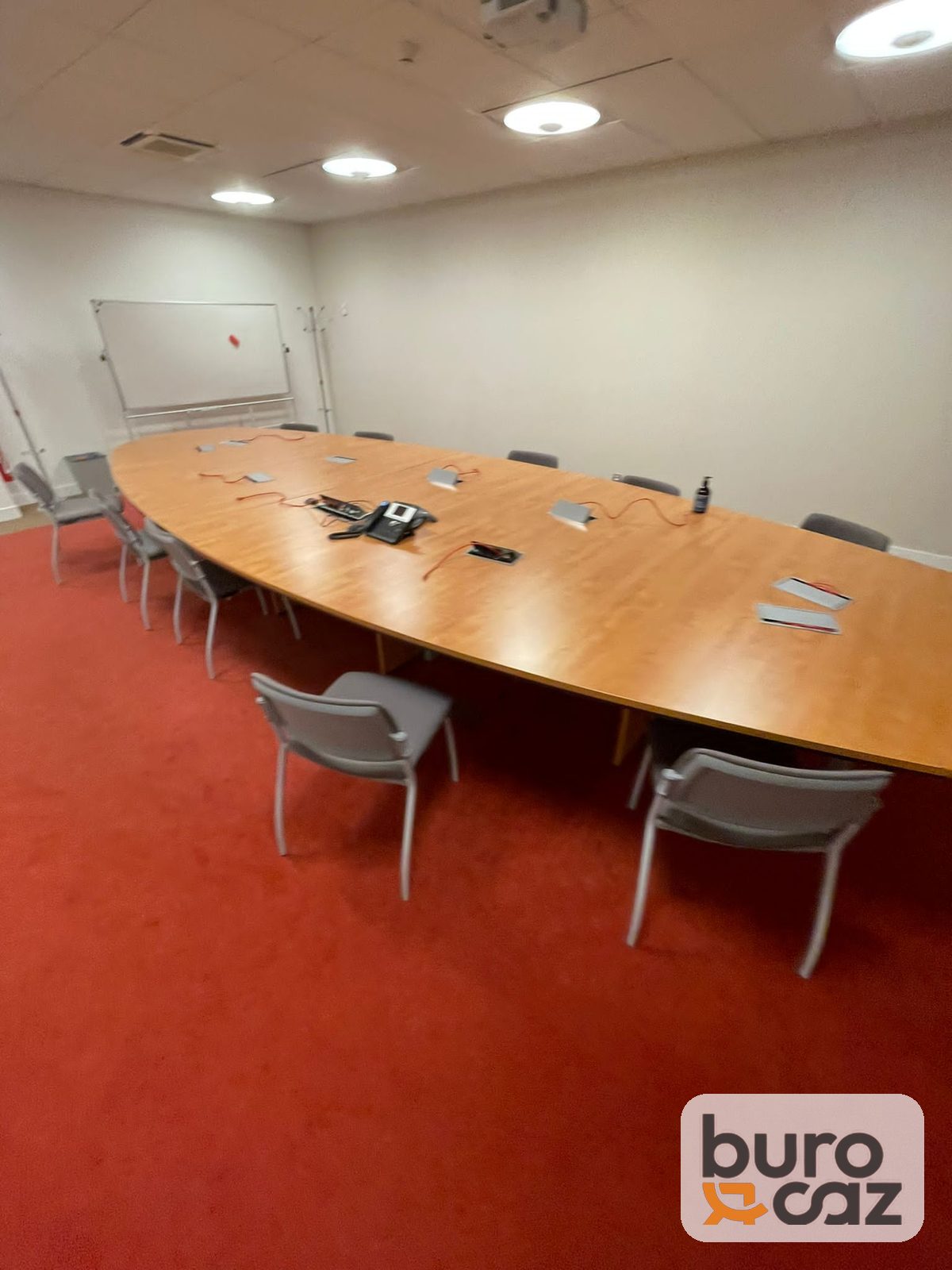 Grande table de réunion ovale merisier — photo 4