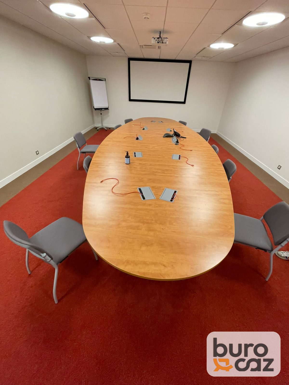Grande table de réunion ovale merisier — photo 6