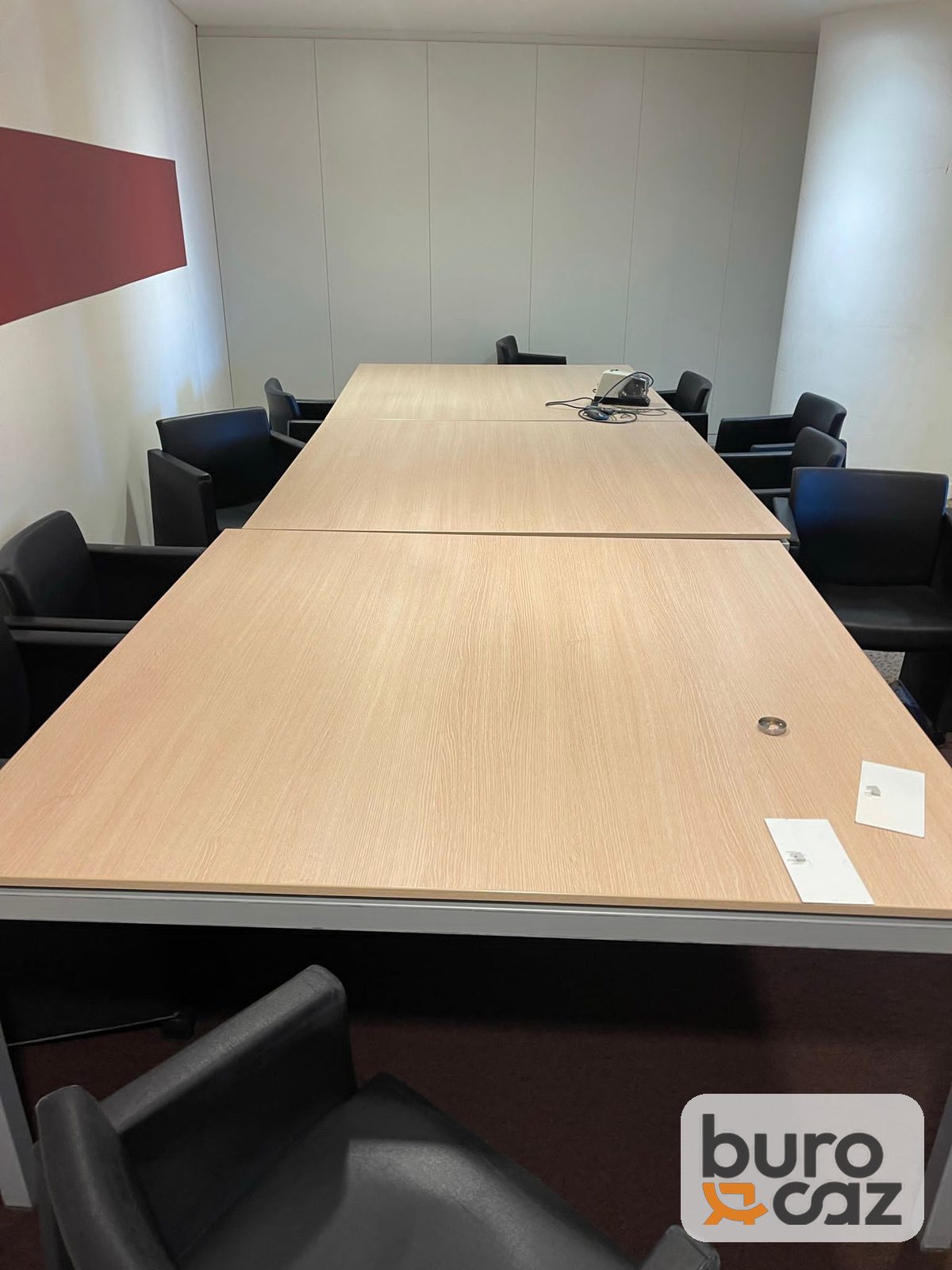 Table de réunion chêne clair piètement métal — photo 2